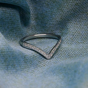 925 Silver Plated V-Shape Zircon Ring