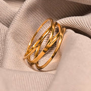18KT Double Cross Gold Plated Ring
