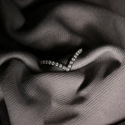 925 Silver Plated V-Shape Zircon Ring