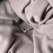 925 Silver Plated V-Shape Zircon Ring