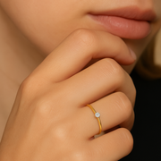 18KT Gold Plated Minimal Crystal Ring
