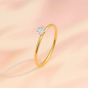 18KT Gold Plated Minimal Crystal Ring